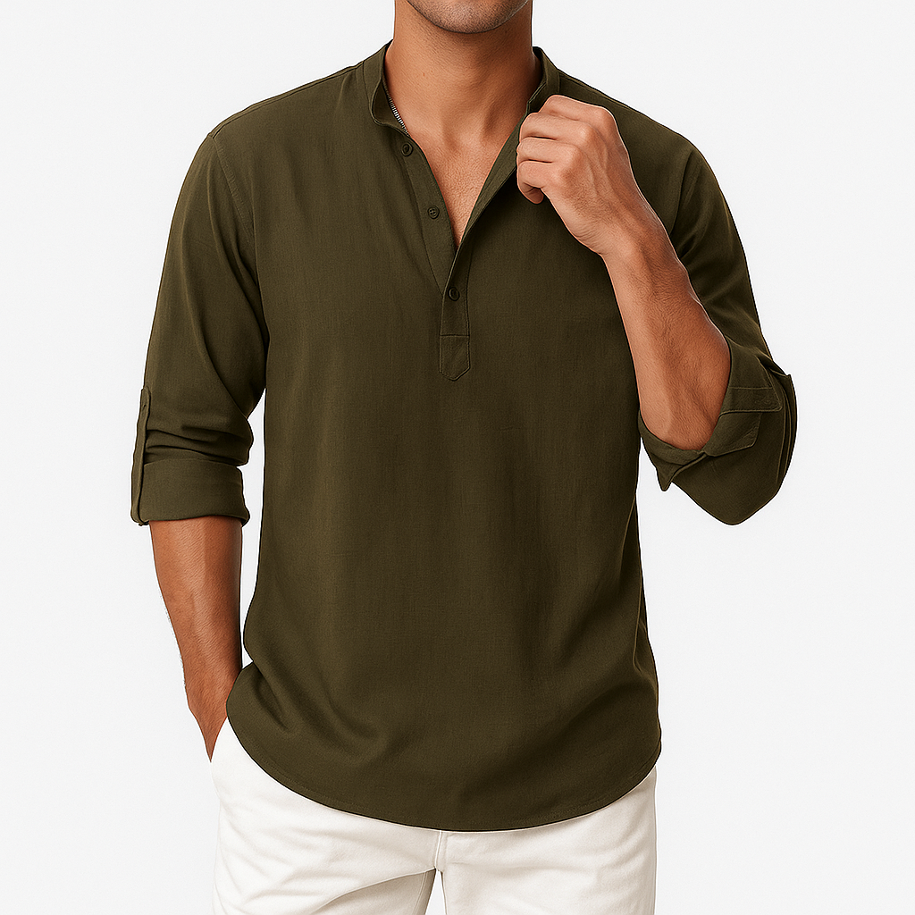 LUXEOUTFIT | Longline Linen Shirt