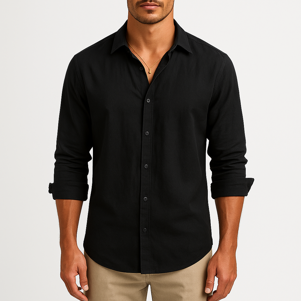 LUXEOUTFIT | Linen Henley Shirt
