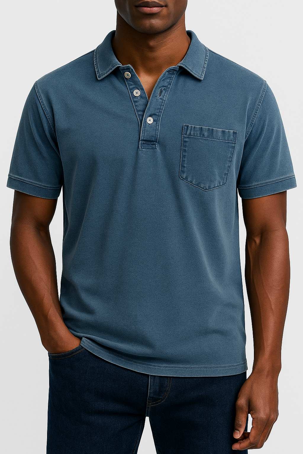 LUXEOUTFIT | Denim Polo Shirt