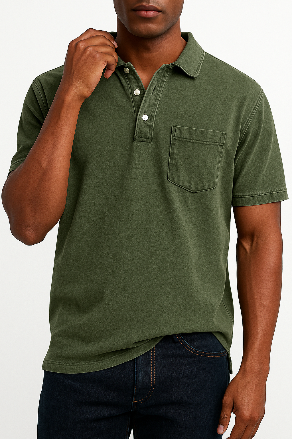 LUXEOUTFIT | Denim Polo Shirt