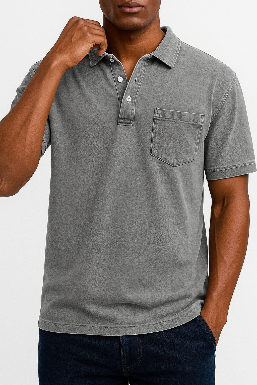 LUXEOUTFIT | Denim Polo Shirt