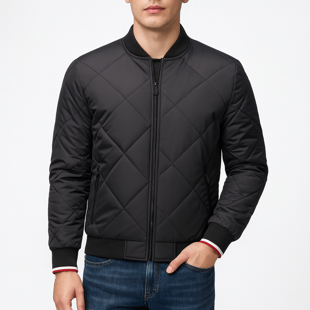LUXEOUTFIT | Diamond Quilted Bomber Jacket