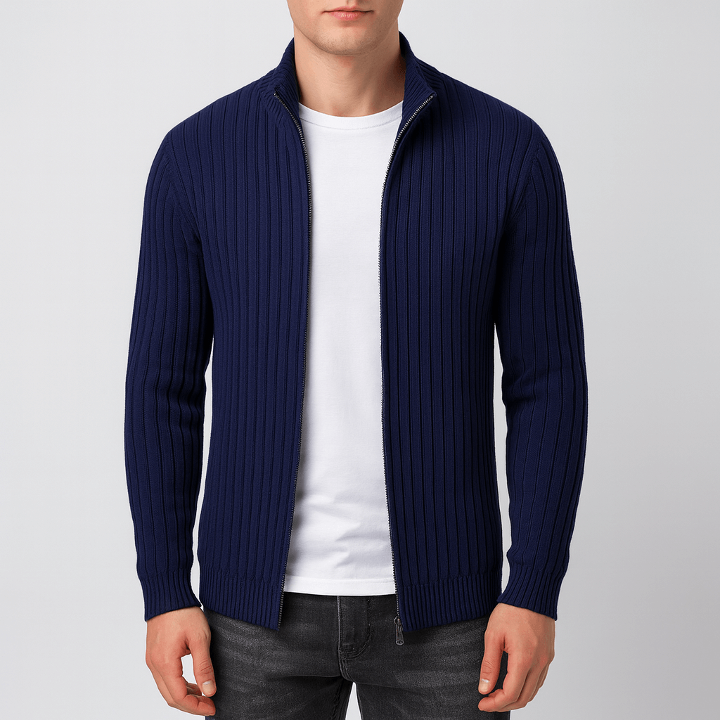 LUXEOUTFIT | Ribbed Knit Cardigan with Open Front