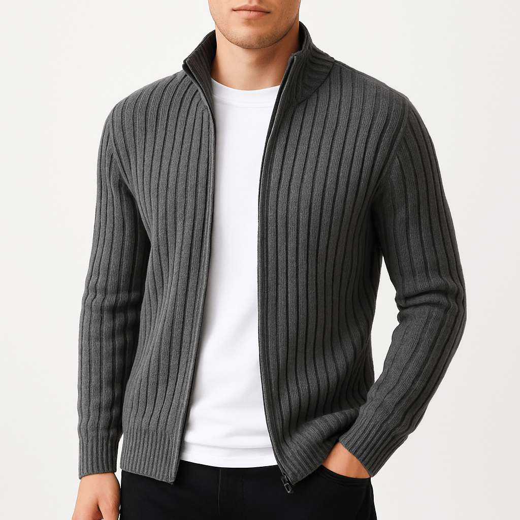 LUXEOUTFIT | Ribbed Knit Cardigan with Open Front