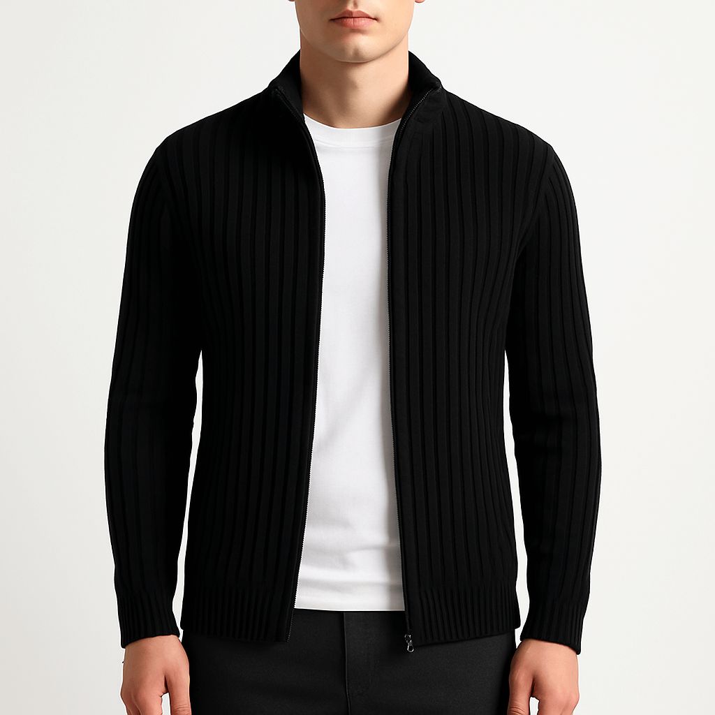 LUXEOUTFIT | Ribbed Knit Cardigan with Open Front