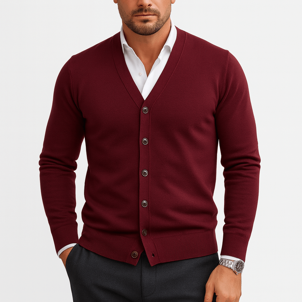 LUXEOUTFIT | Slim Fit V-Neck Cardigan