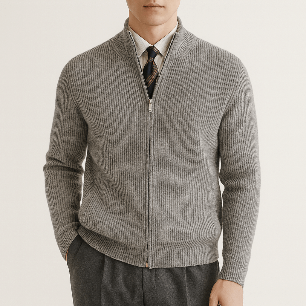 LUXEOUTFIT | Slim Fit Zip Cardigan