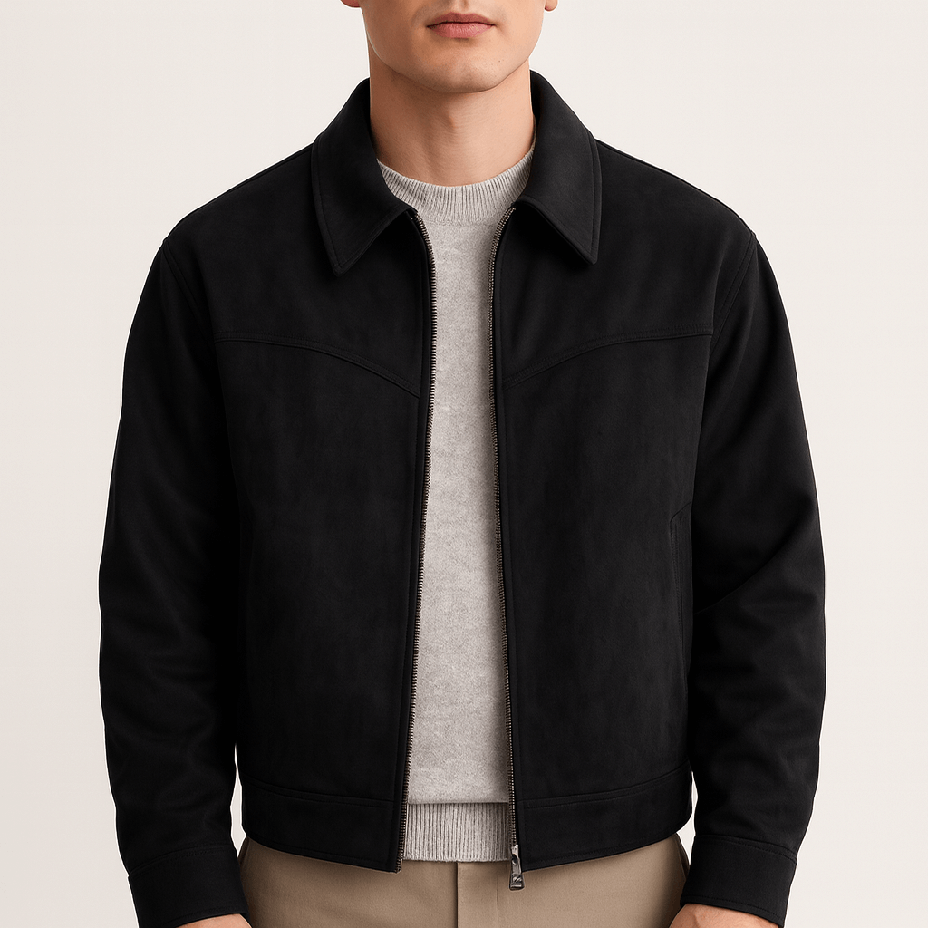 LUXEOUTFIT | Suede Bomber Jacket