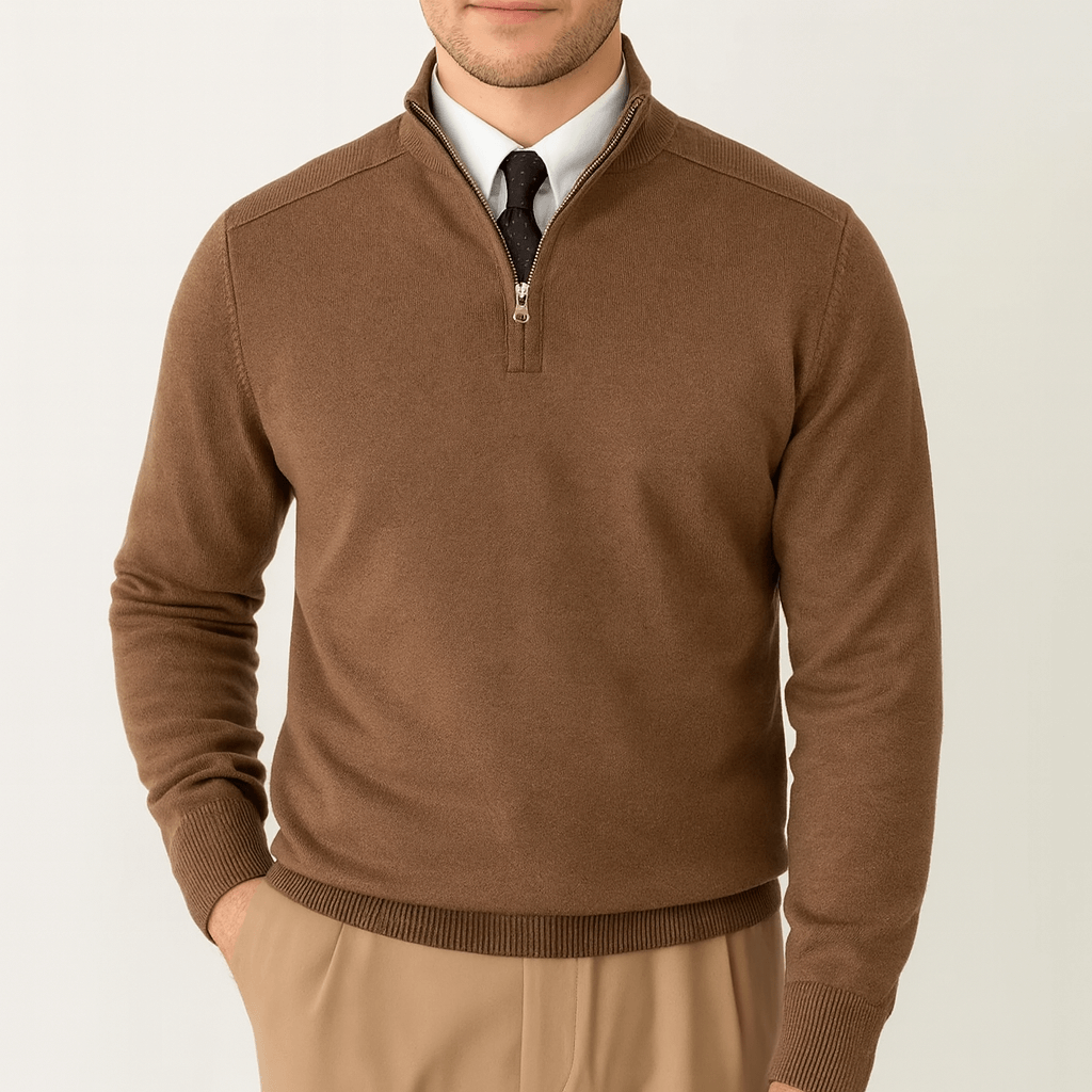 LUXEOUTFIT | Half-Zip Knit Sweater