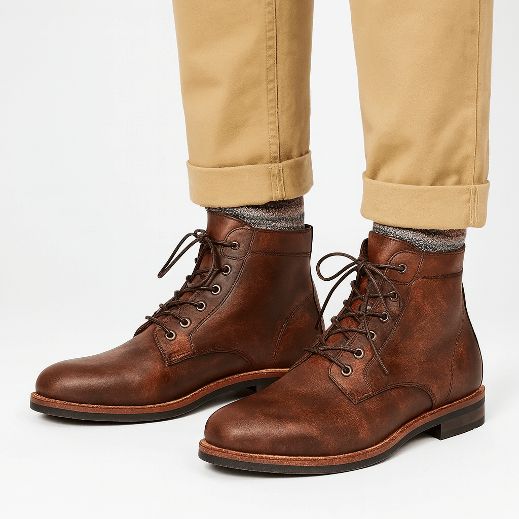 LUXEOUTFIT | Leather Lace Boots