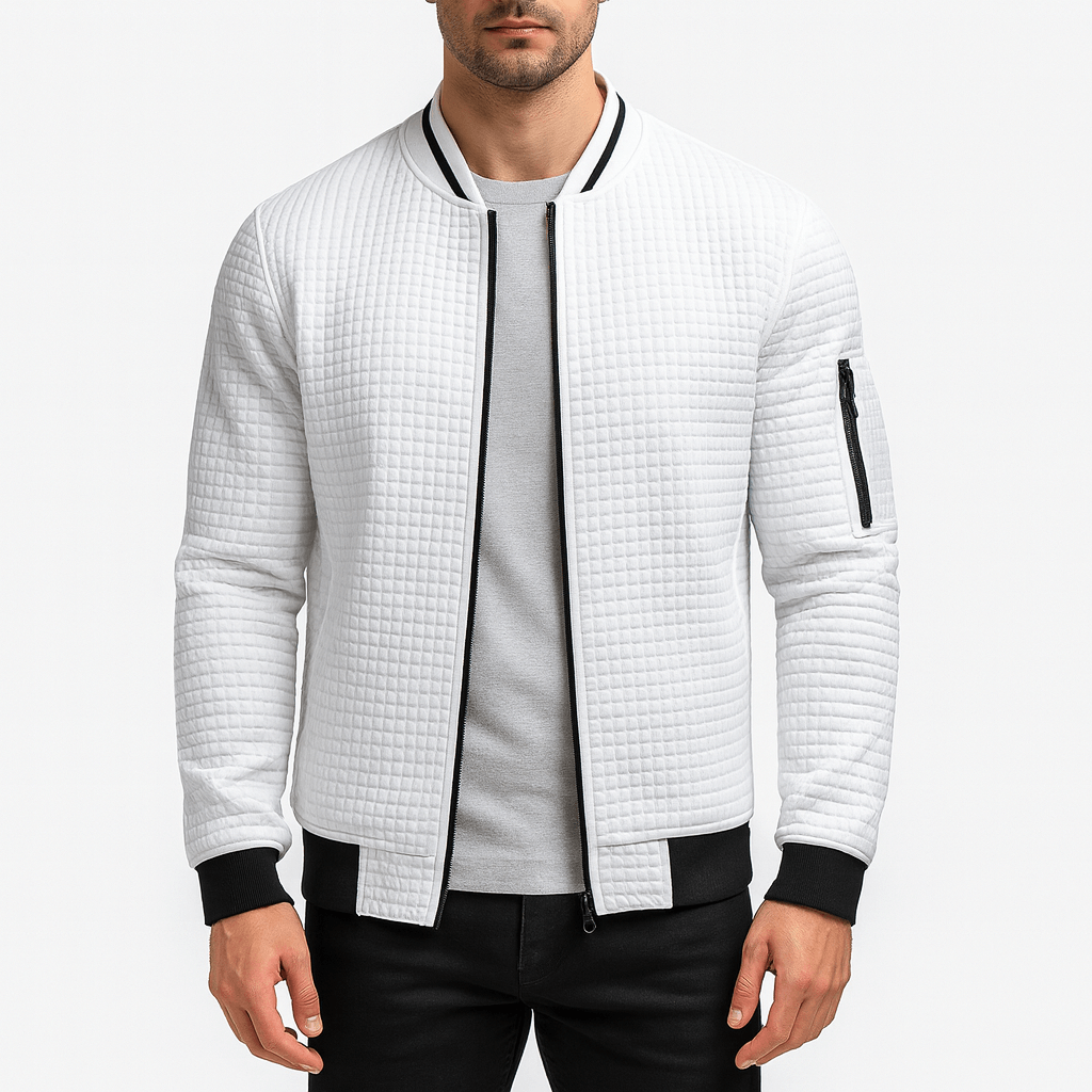 LUXEOUTFIT | Quilted Zip-Up Bomber Jacket