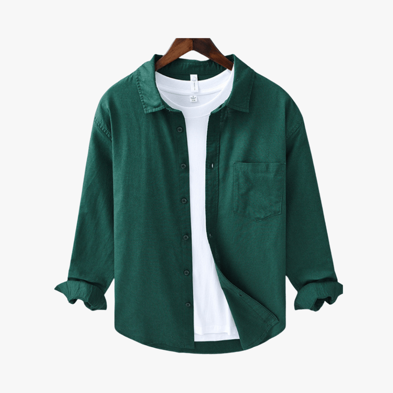 Cotton Linen Button-Up Shirt for Men Casual Wear Luxeoutfit