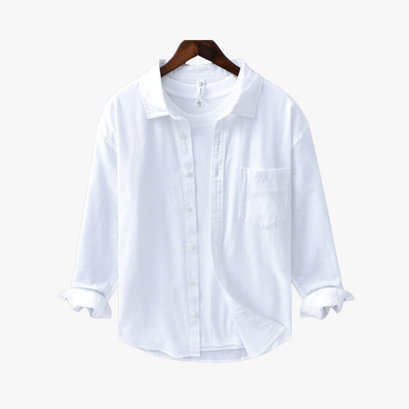 Cotton Linen Button-Up Shirt for Men Casual Wear Luxeoutfit
