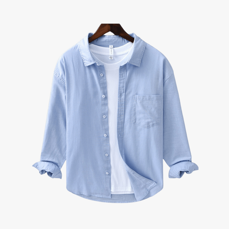 Cotton Linen Button-Up Shirt for Men Casual Wear Luxeoutfit