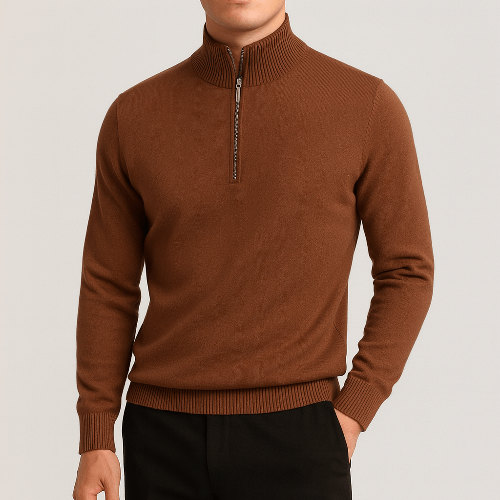 LUXEOUTFIT | Knit Zip Sweater