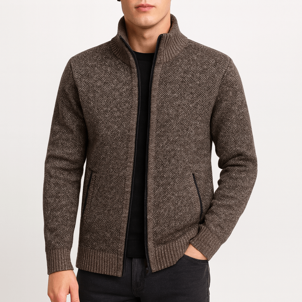 LUXEOUTFIT | Knitted Zip Cardigan