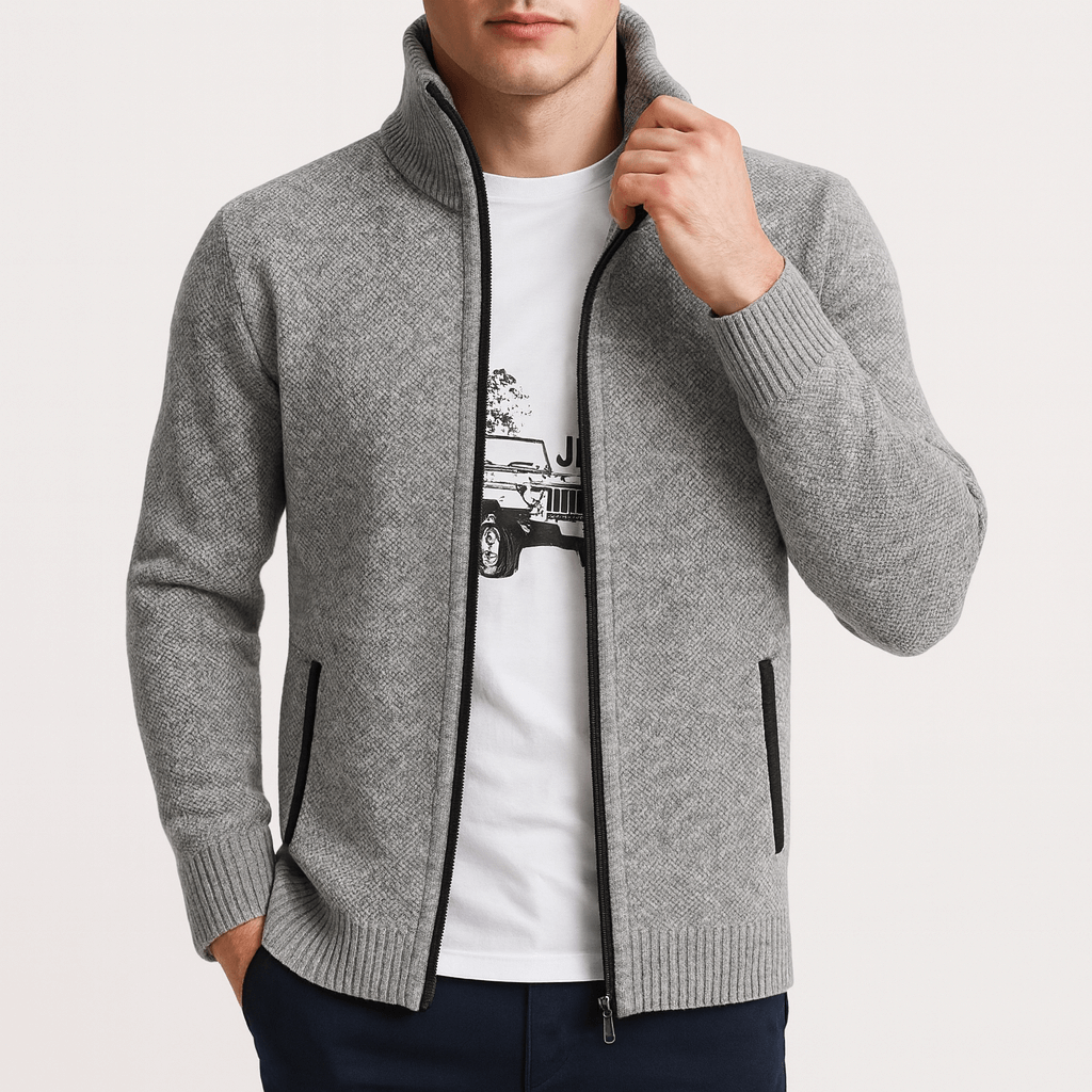 LUXEOUTFIT | Knitted Zip Cardigan