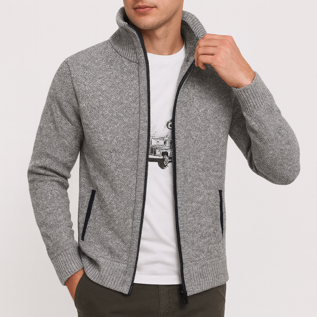 LUXEOUTFIT | Knitted Zip Cardigan