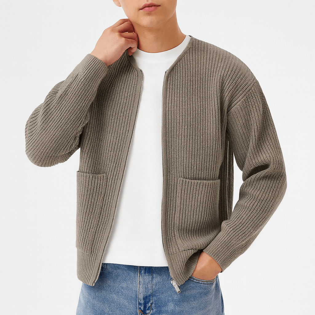 LUXEOUTFIT | Minimalist Zip Cardigan