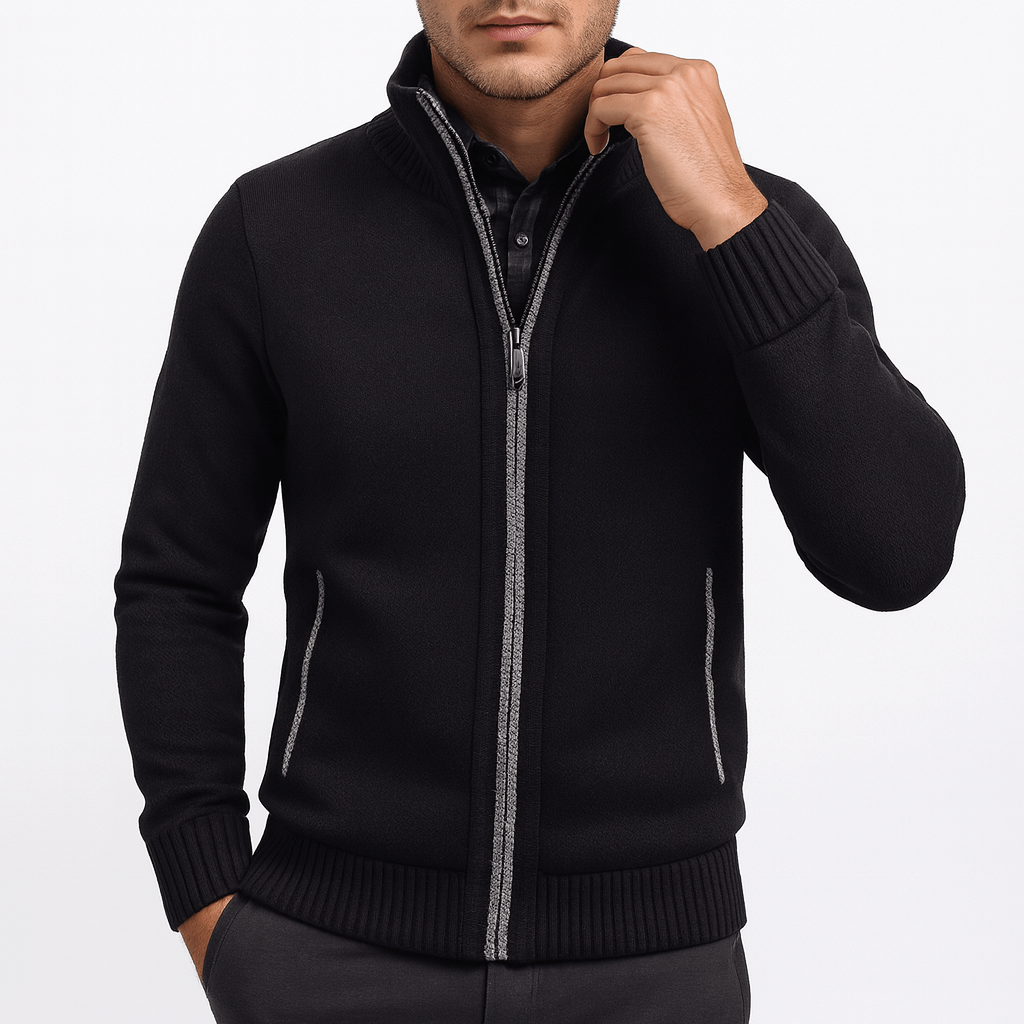 LUXEOUTFIT | Structured Zip Cardigan
