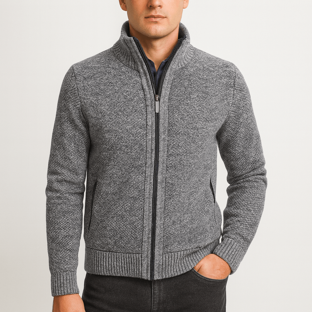 LUXEOUTFIT | Structured Zip Cardigan