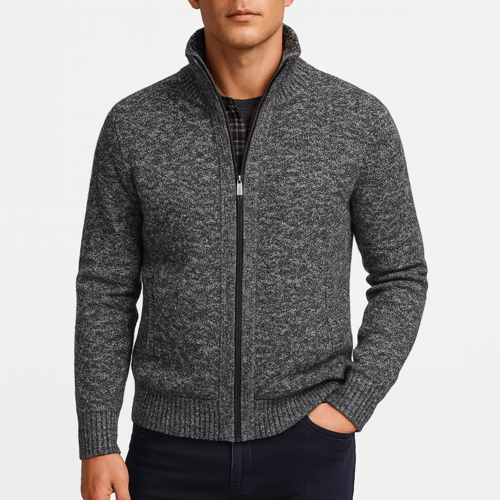 LUXEOUTFIT | Structured Zip Cardigan