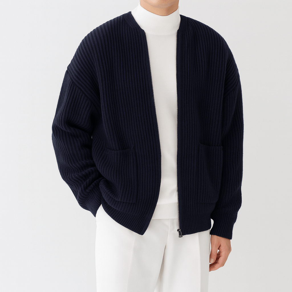 LUXEOUTFIT | Trendy Knitted Zip Cardigan