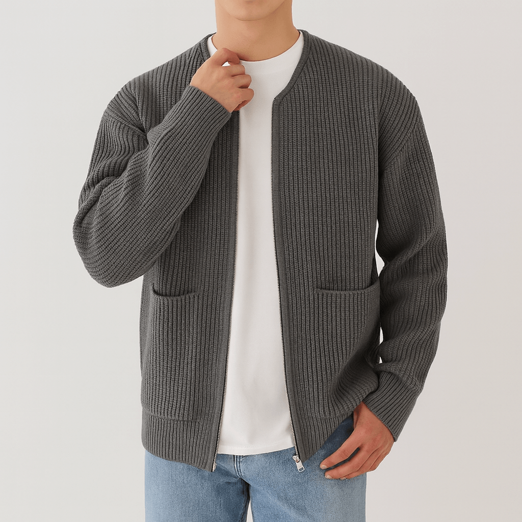 LUXEOUTFIT | Trendy Knitted Zip Cardigan