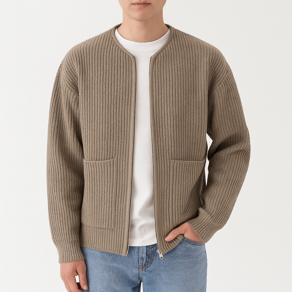 LUXEOUTFIT | Trendy Knitted Zip Cardigan