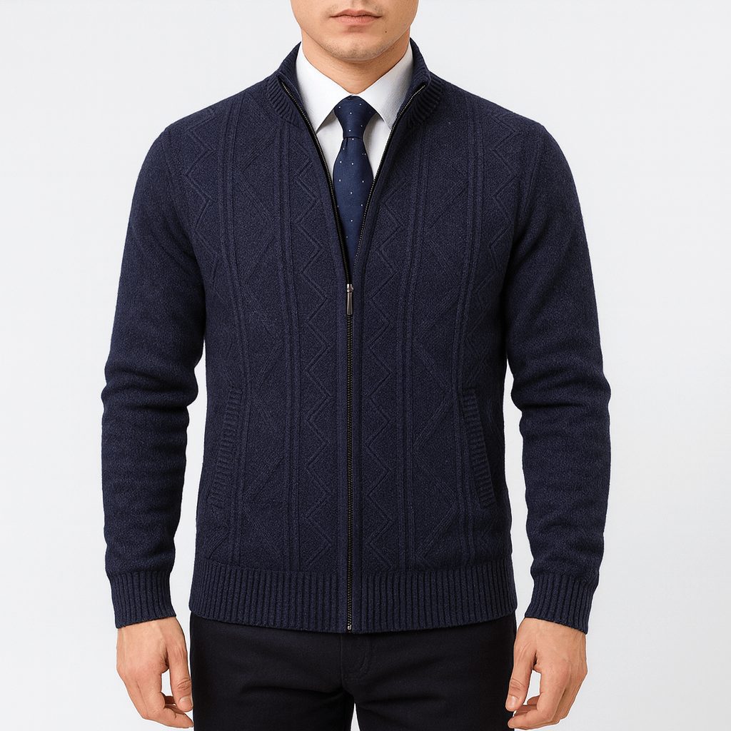 LUXEOUTFIT | Zip-Up Cardigan Sweater