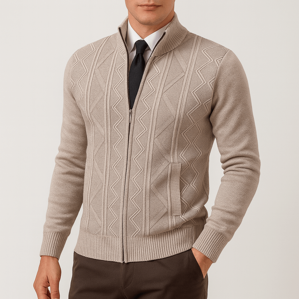 LUXEOUTFIT | Zip-Up Cardigan Sweater