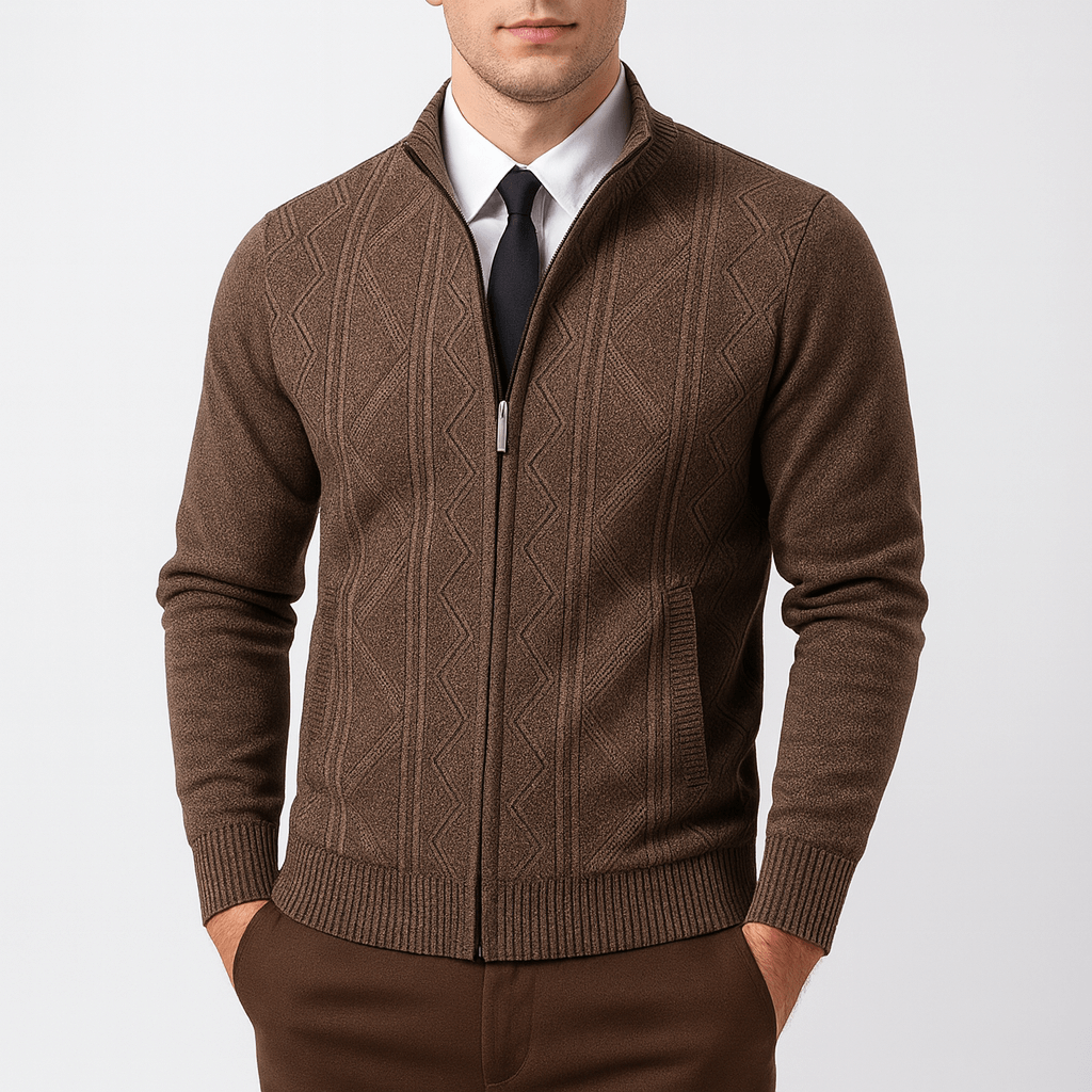 LUXEOUTFIT | Zip-Up Cardigan Sweater