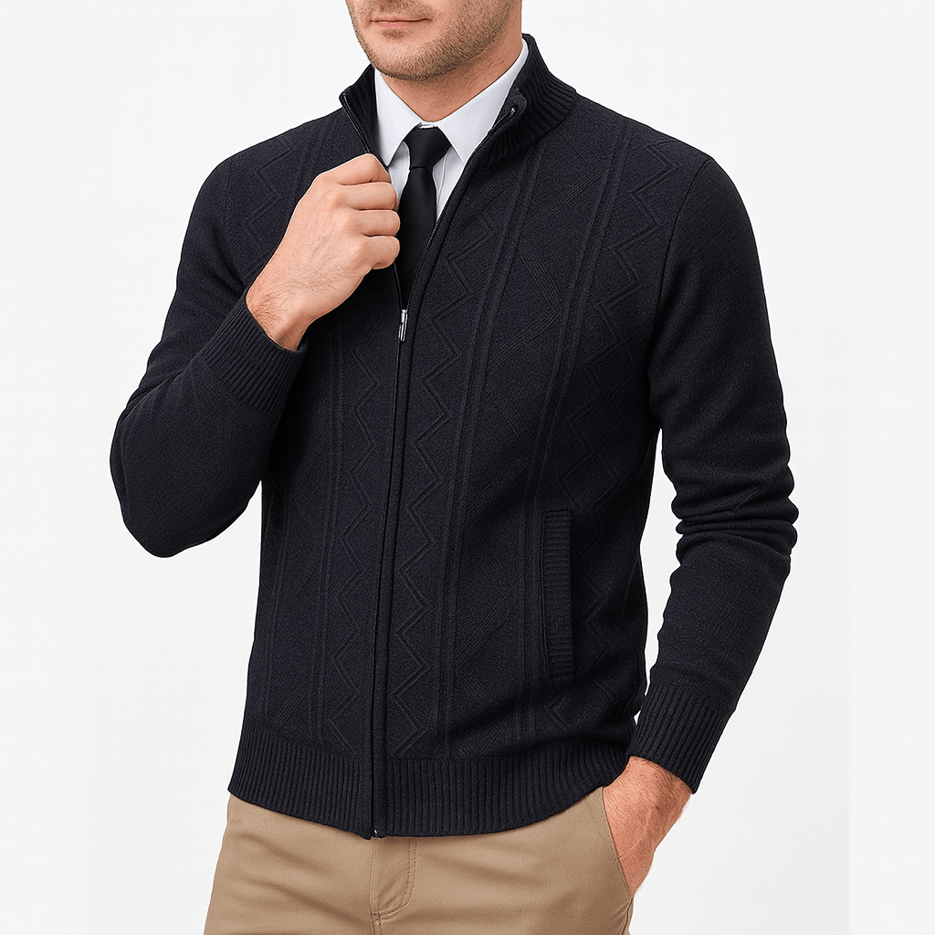 LUXEOUTFIT | Zip-Up Cardigan Sweater