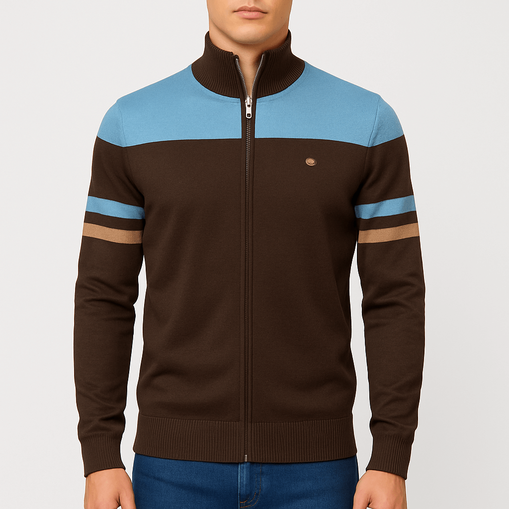 LUXEOUTFIT | Zip-Up Color Block Jacket