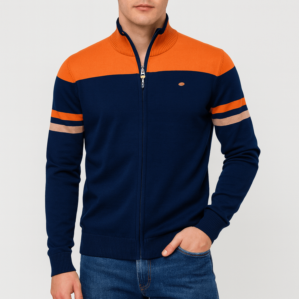 LUXEOUTFIT | Zip-Up Color Block Jacket
