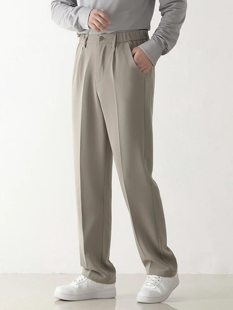 Pantaloni formali drappeggiati da uomo - Pantaloni sartoriali a vestibilità rilassata per abbigliamento business e casual