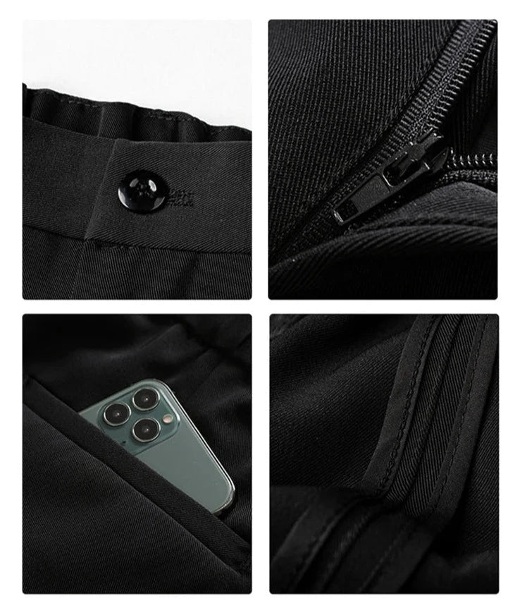 Pantaloni formali drappeggiati da uomo - Pantaloni sartoriali a vestibilità rilassata per abbigliamento business e casual