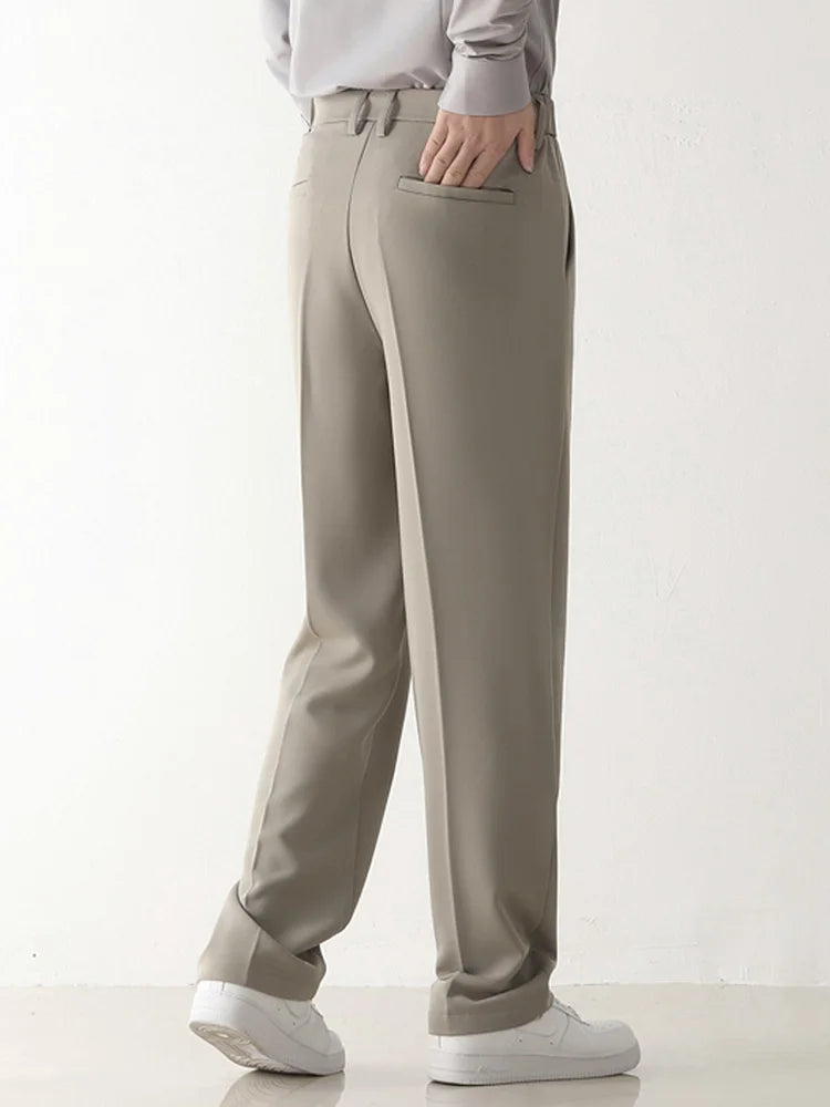 Pantaloni formali drappeggiati da uomo - Pantaloni sartoriali a vestibilità rilassata per abbigliamento business e casual