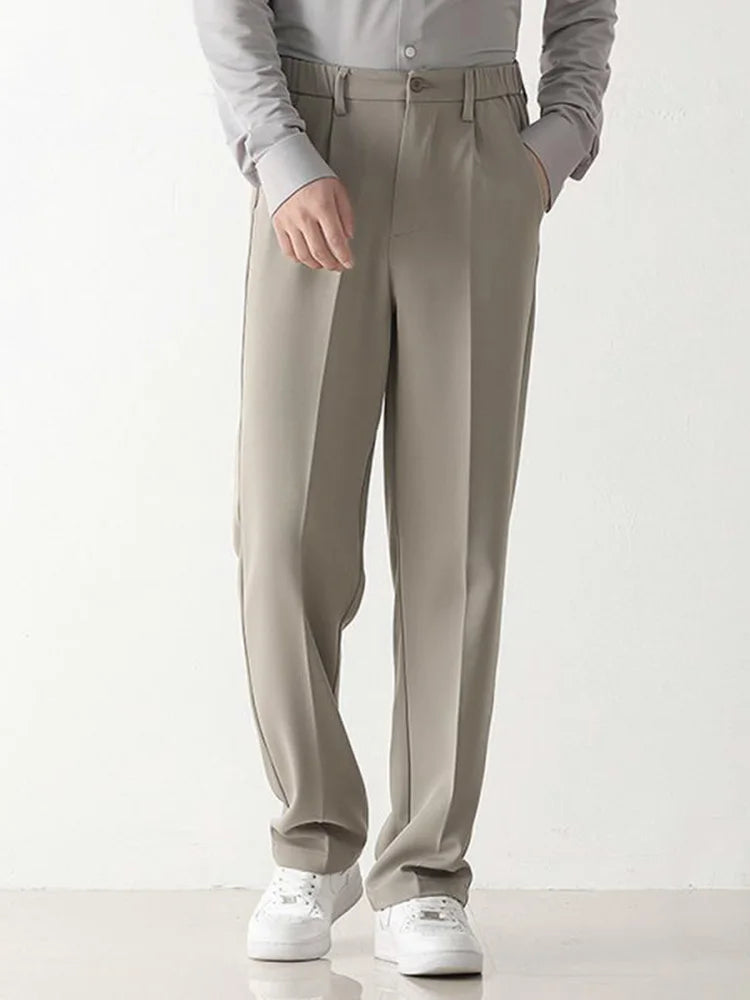 Pantaloni formali drappeggiati da uomo - Pantaloni sartoriali a vestibilità rilassata per abbigliamento business e casual