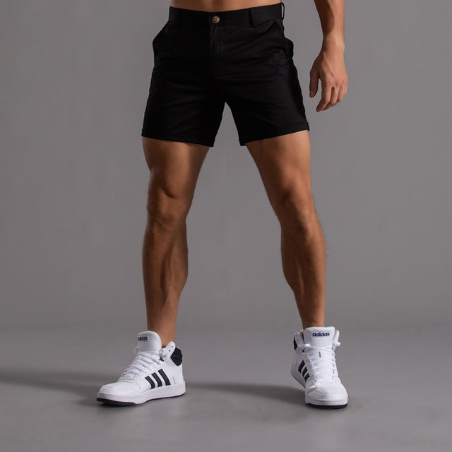 Men's Khaki Cotton Chino Shorts | Casual Breathable Knee-Length Summer Essentials
