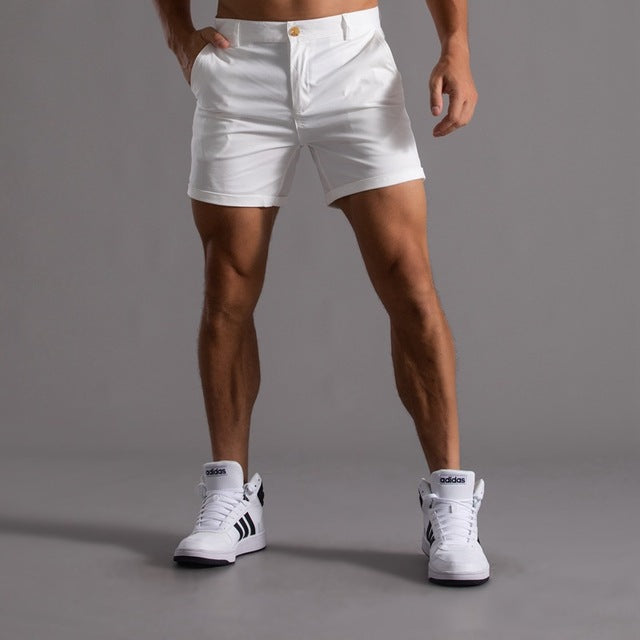 Men's Khaki Cotton Chino Shorts | Casual Breathable Knee-Length Summer Essentials