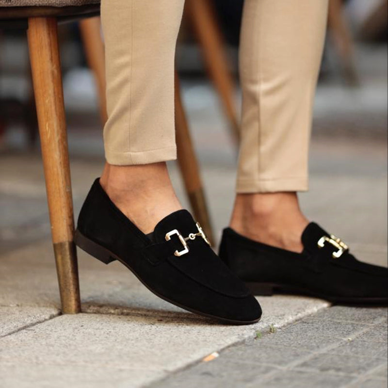 Men's Suede Loafers with Elegant Horsebit Detail Luxeoutfit