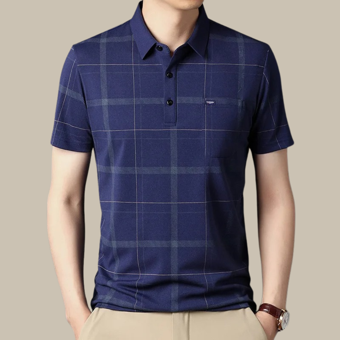 Ben - Casual plaid polo shirt for men with short sleeves