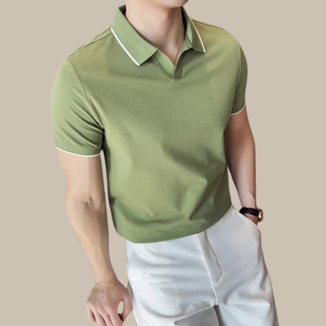 Marco - Elegant knit polo with collar for men