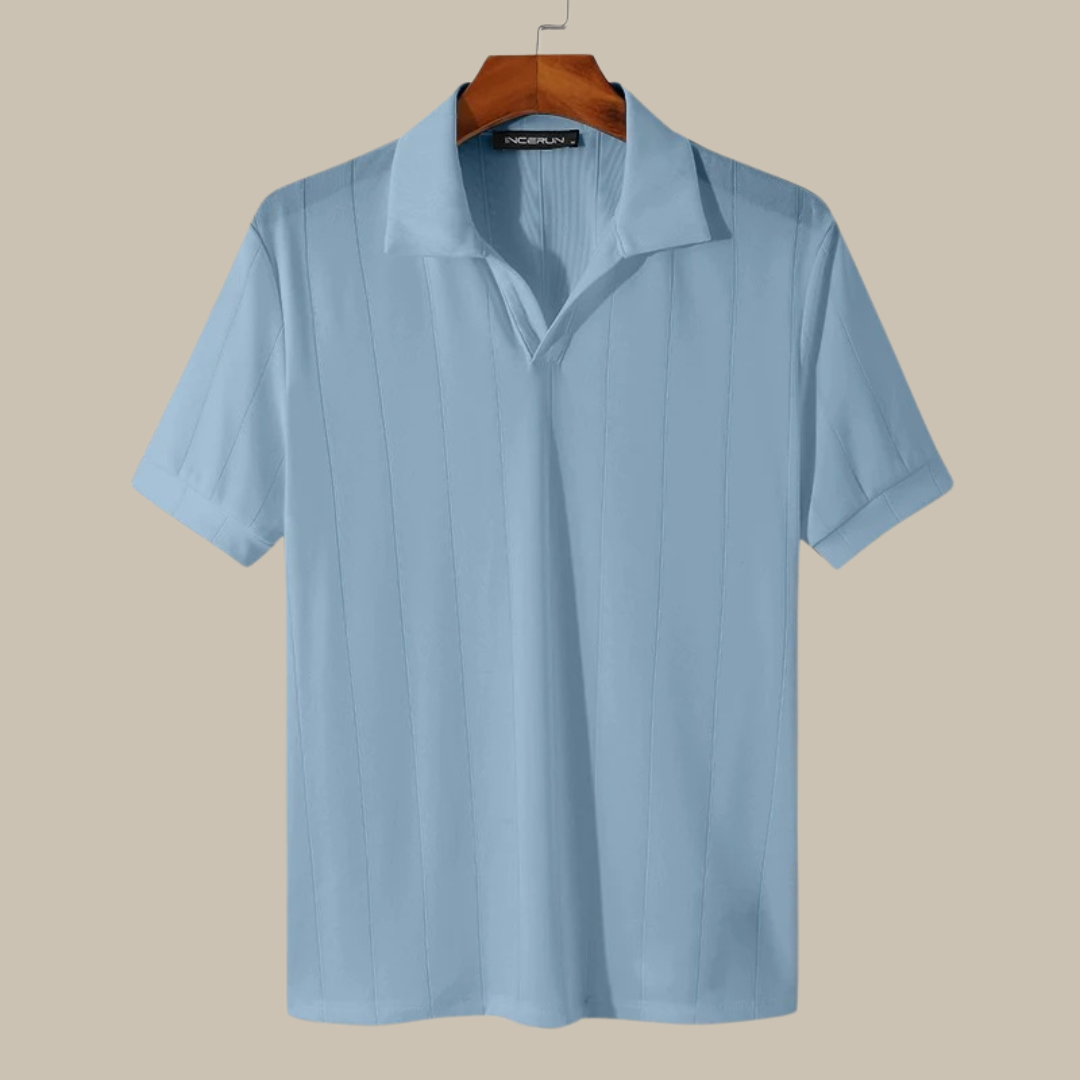 Marco - Elegant knitted polo shirt with collar for men