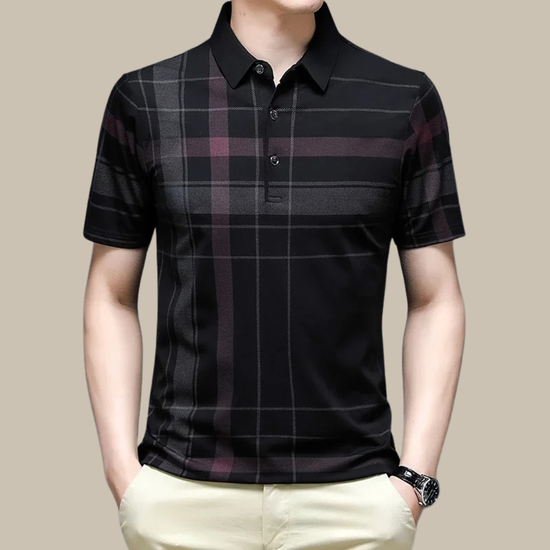 Ken Polo - Polo casual a maniche corte con motivo scozzese per uomo