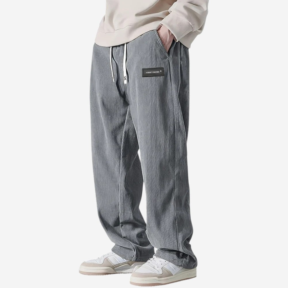 LUXEOUTFIT | Corduroy Straight Trousers