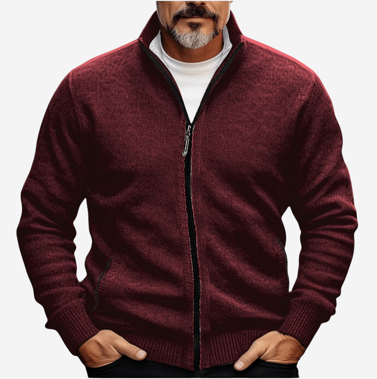 LUXEOUTFIT | Full-Zip Knit Cardigan