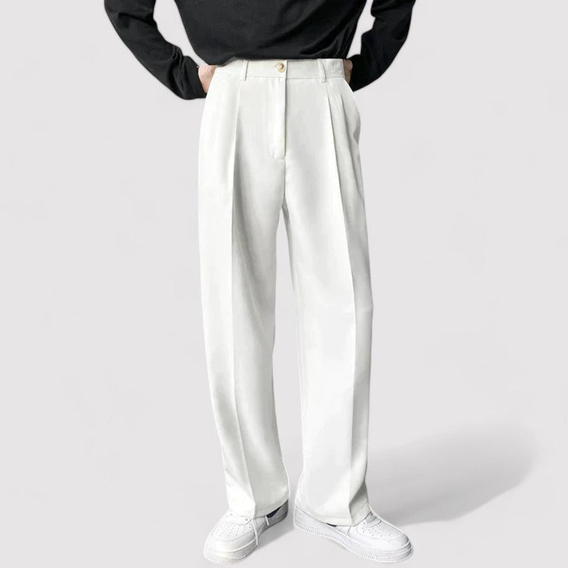 Pantaloni Eleganti Oversize da Uomo in Cotone e Poliestere
