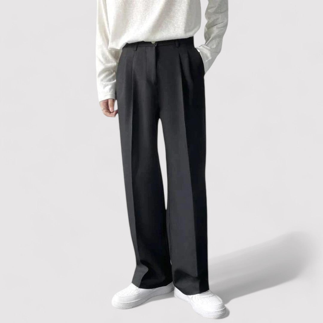 Pantaloni Eleganti Oversize da Uomo in Cotone e Poliestere